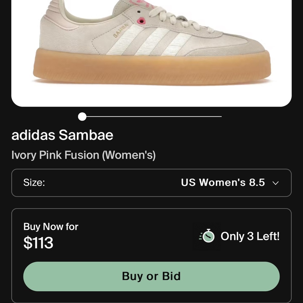 adidas Samba Ivory Pink Fusion Women's Sneakers